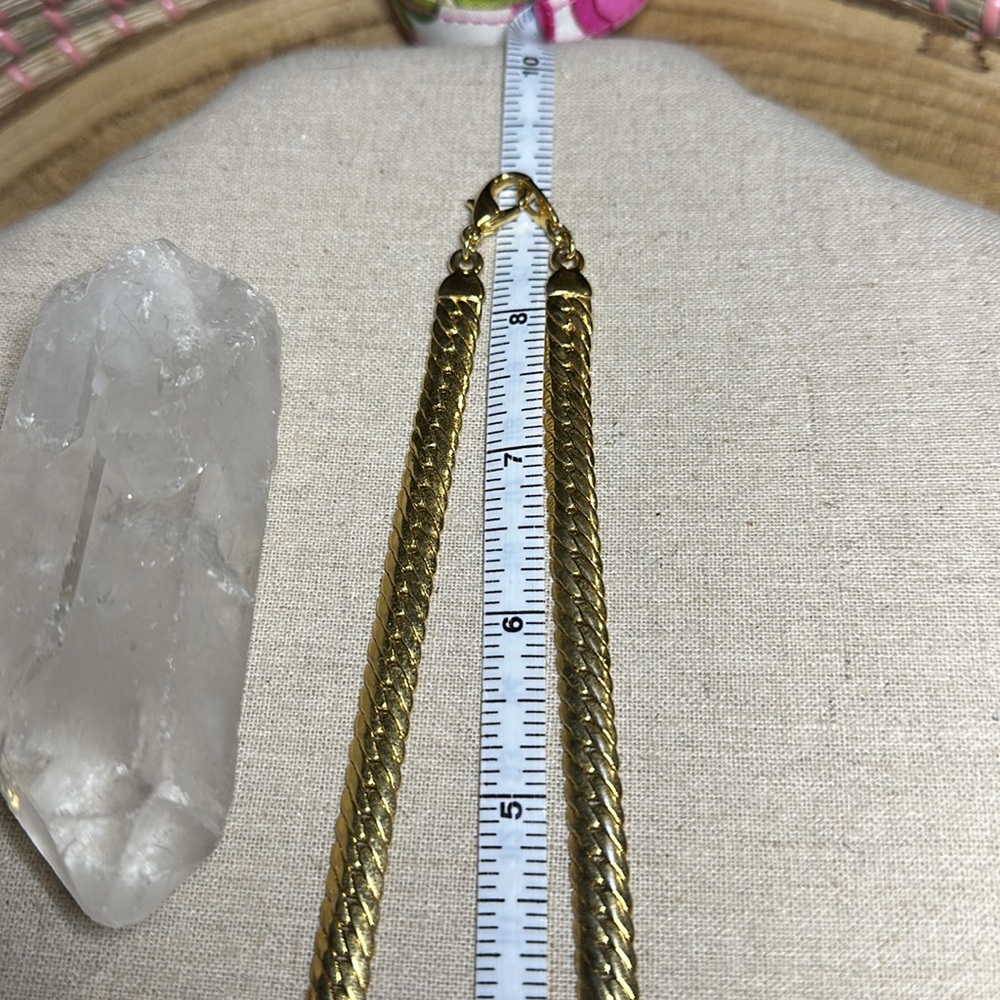 Joan Rivers Gold Choker Herringbone Classic Chain Vintage Necklace - Picture 6 of 7